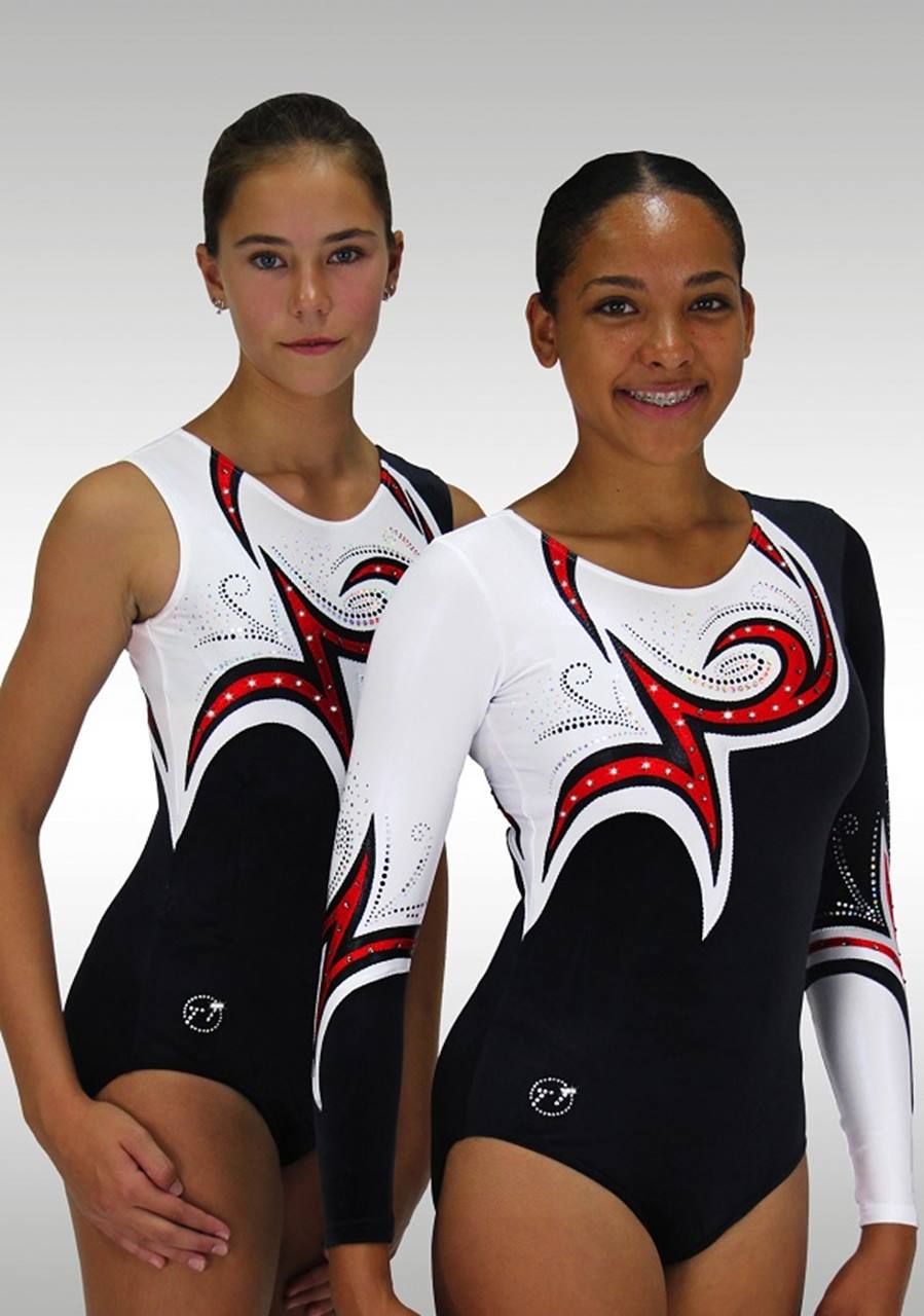 Leotardsleeveless V751 black/ red